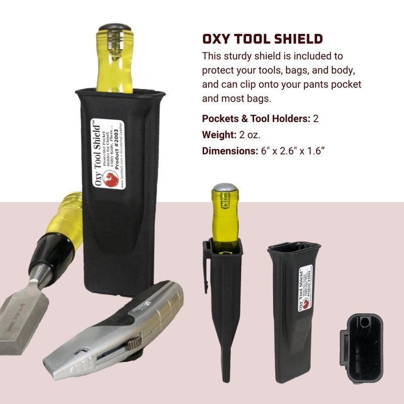 Occidental Leather Belt Worn 4 in 1 Tool/Tape Holder - Provides 4x the Tool Capacity - Includes 2003 Oxy Tool Shield - Made in USA - Image 4